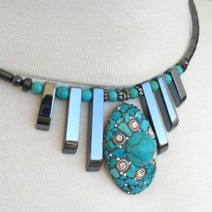 Cleopatra Model Turquoise Natural Stone Handmade